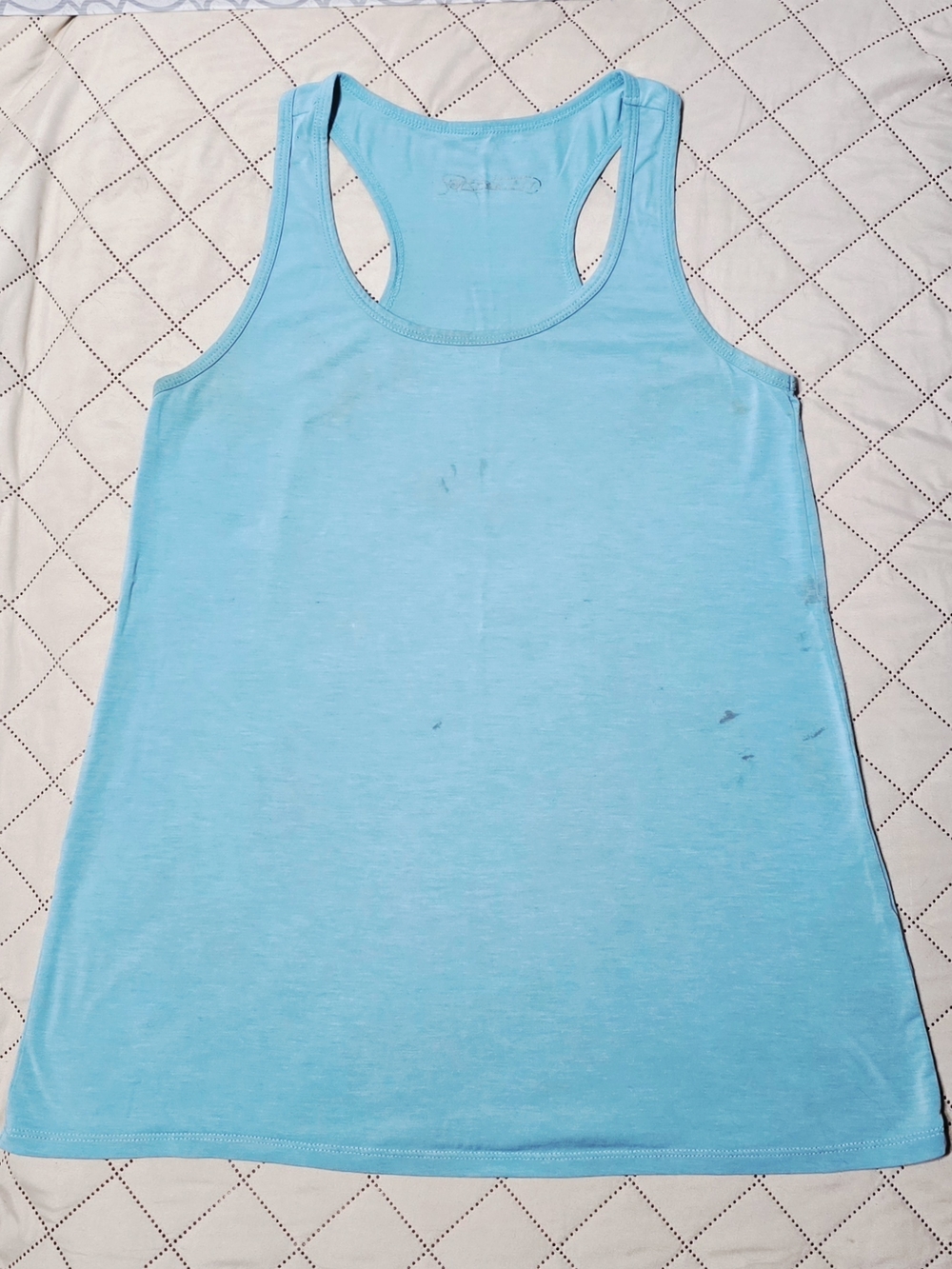 Free Fly Apparel Bamboo Racerback Tank Top Aqua Turquoise Blue Size Medium